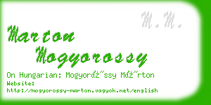 marton mogyorossy business card